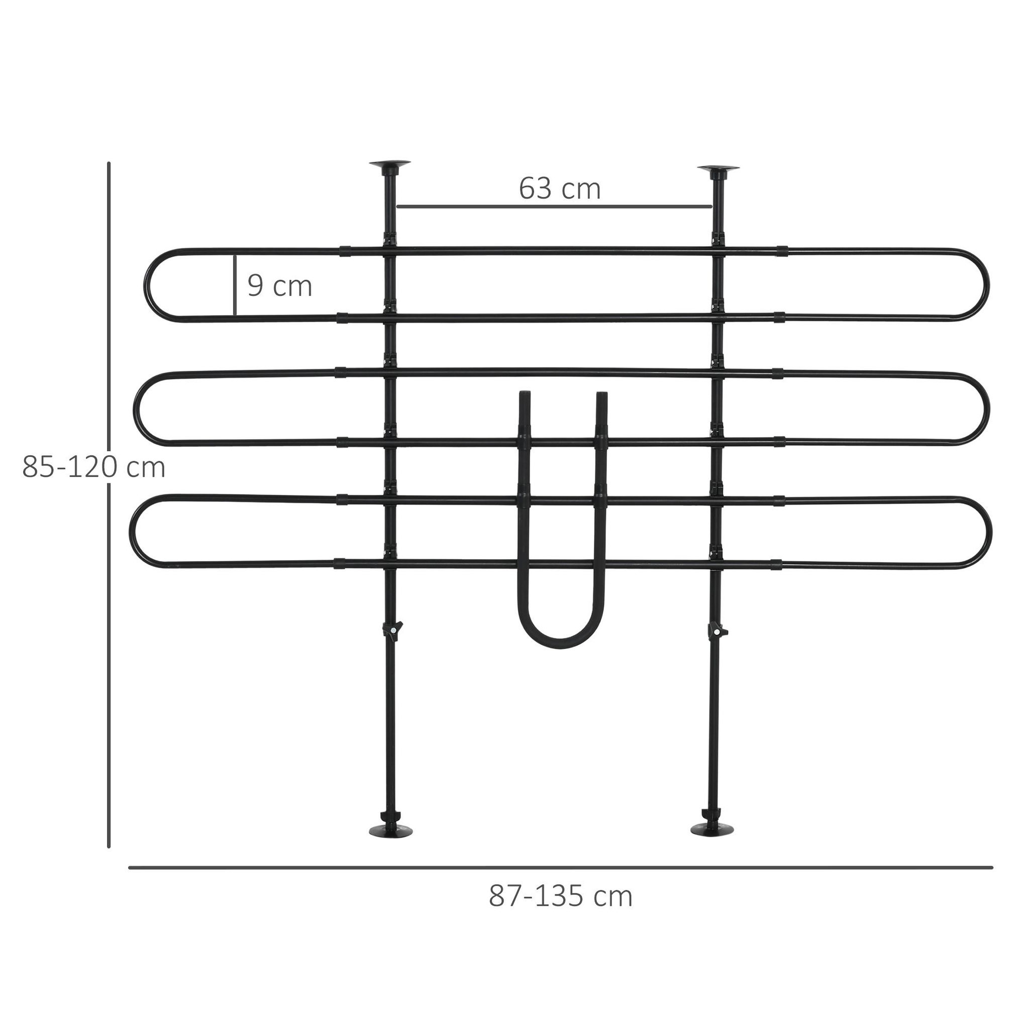 Voir la diapositive 3 : PAWHUT Grille de séparation extensible voiture barrière de sécurité barre réglable pour chien acier noir