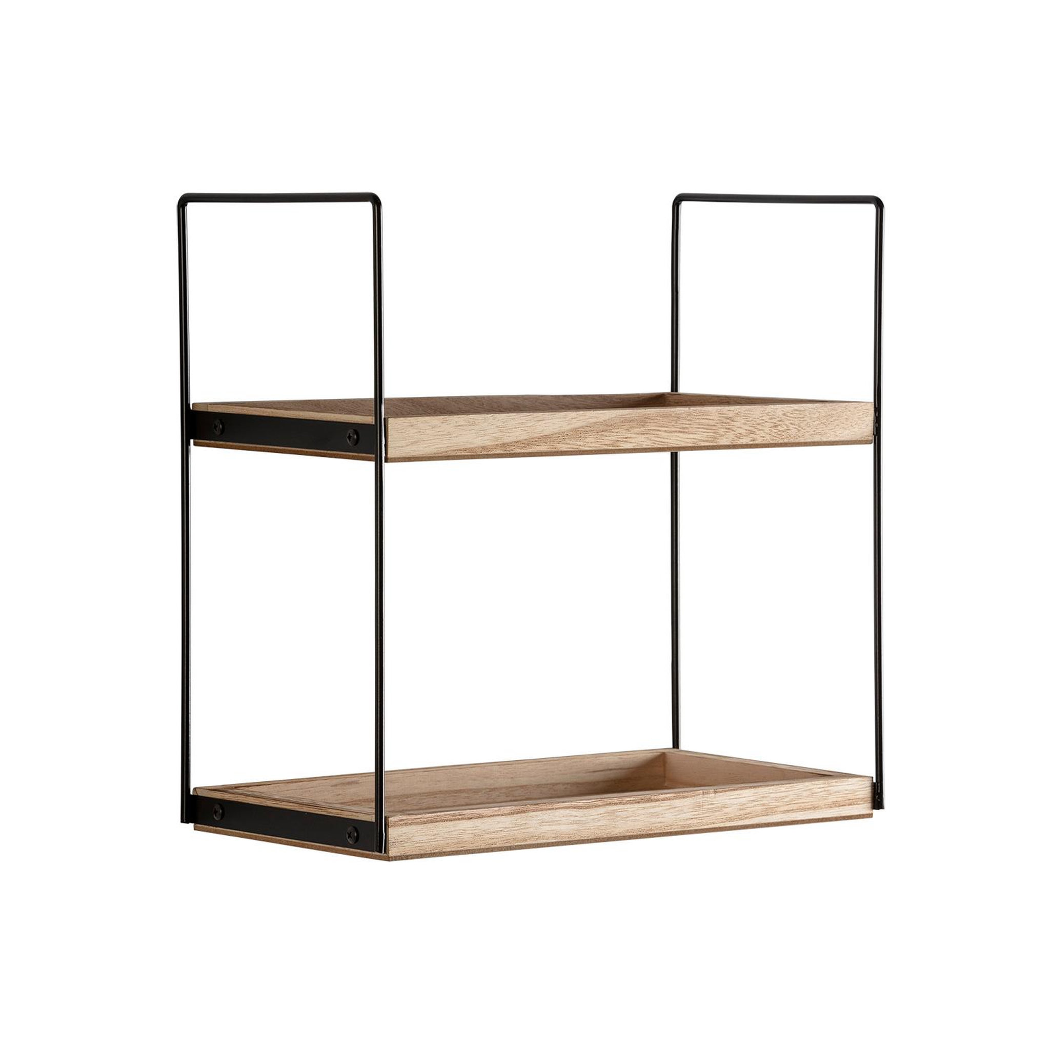 VS VENTA-STOCK Étagère Carlos à 2 niveaux, bois de paulownia
