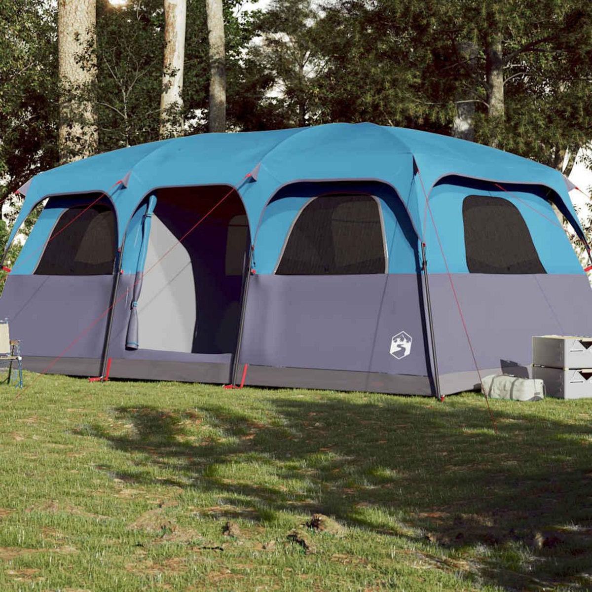VIDAXL Tente de cabine familiale 9 personnes bleu impermeable