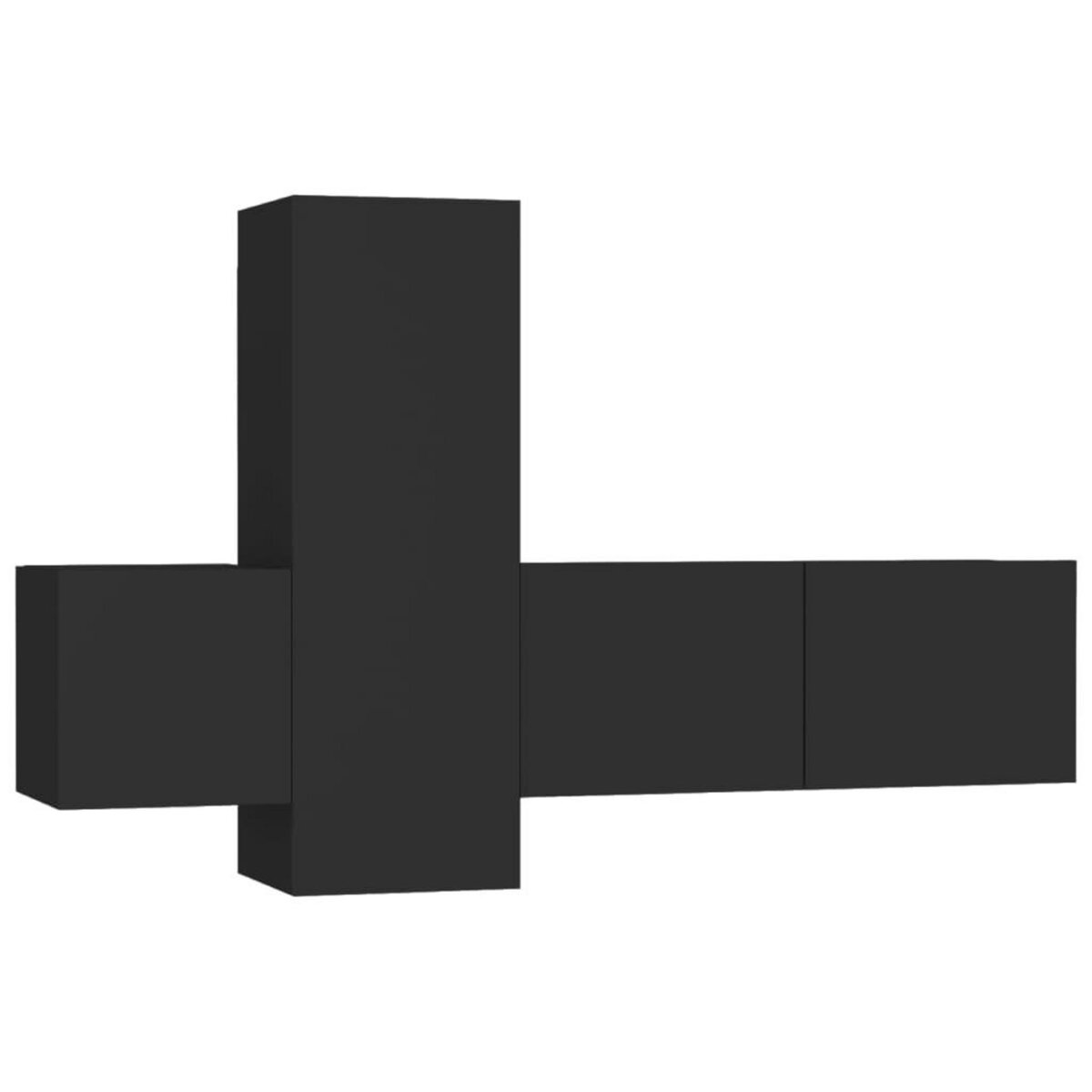 VIDAXL Ensemble de meubles TV 3 pcs Noir Bois d'ingenierie