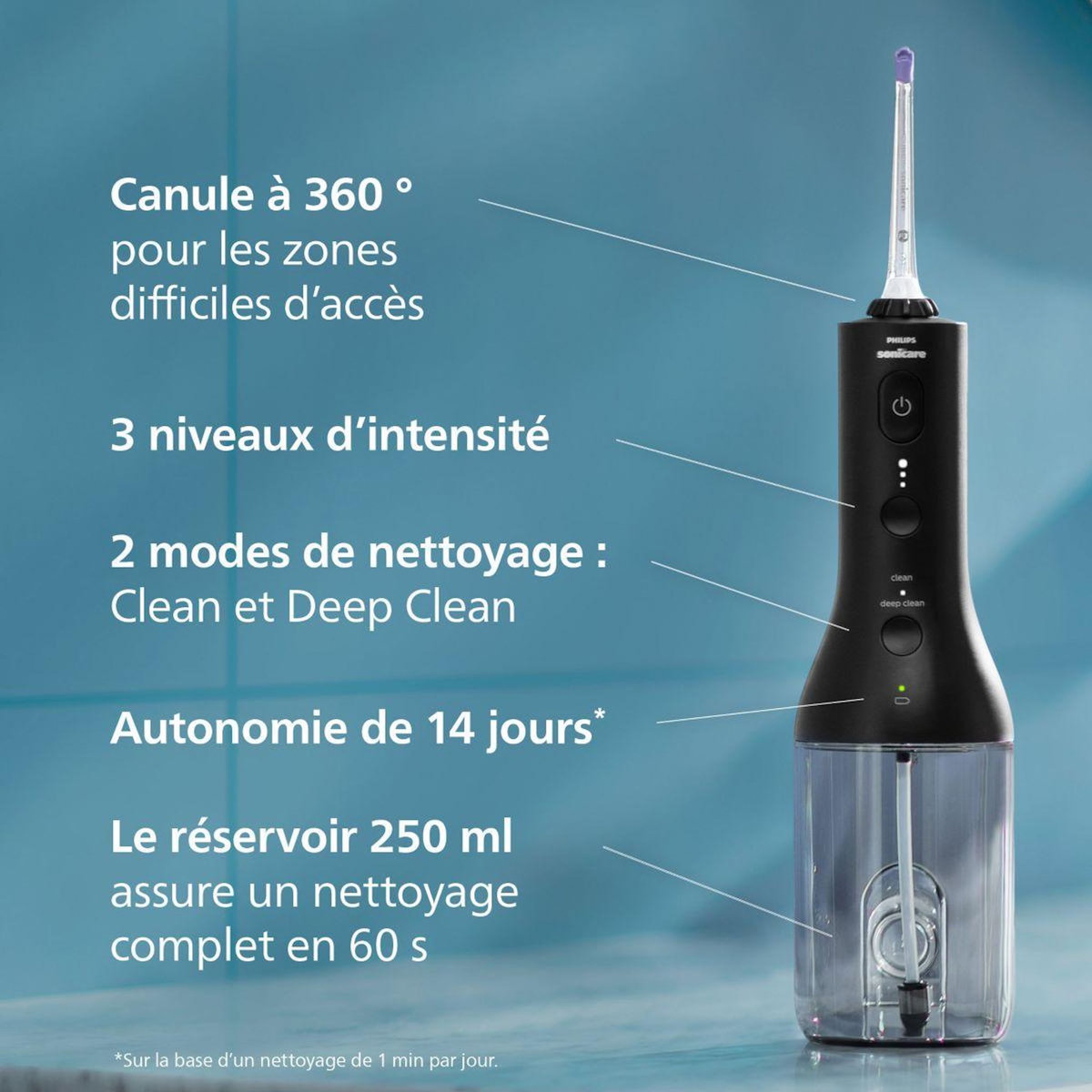 Philips Hydropulseur Sonicare Powerflosser 3000 HX3826/33 sans fil