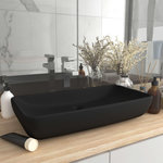 VIDAXL Lavabo de luxe rectangulaire Noir mat 71x38 cm Ceramique