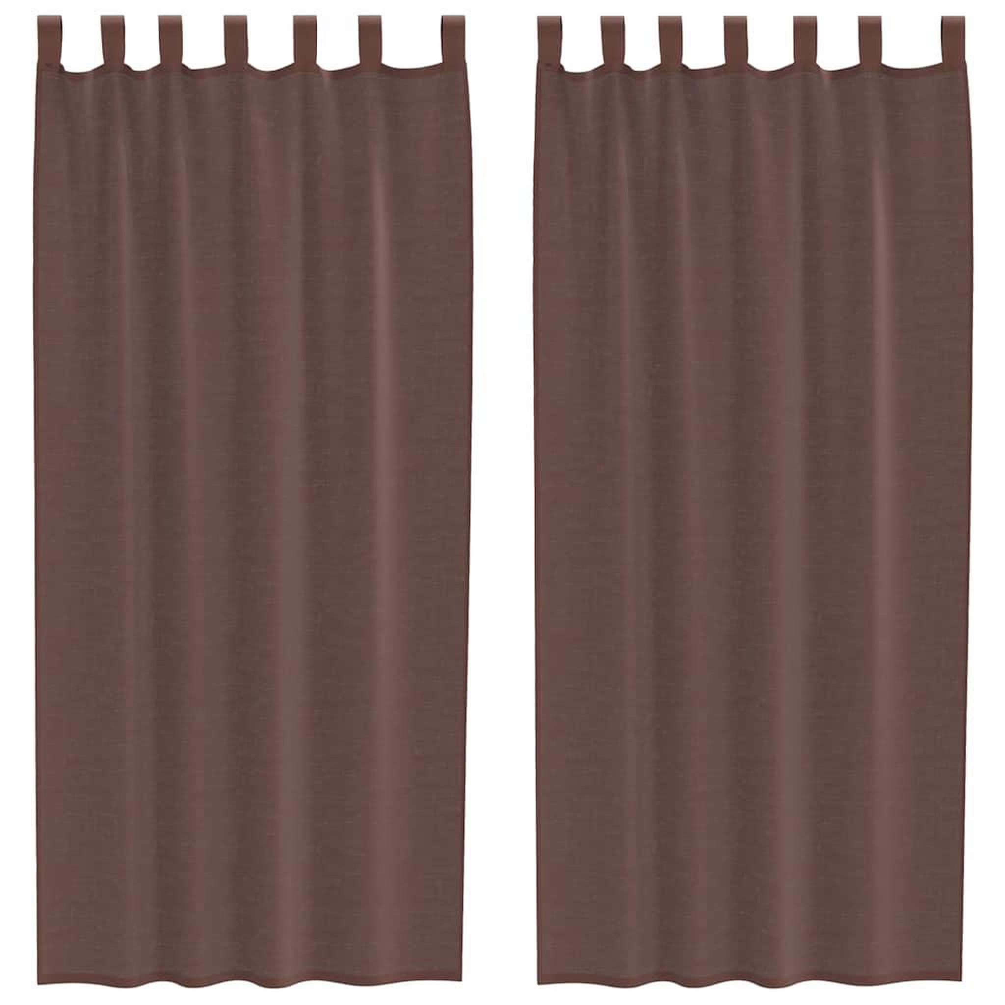 Voir la diapositive 2 : VIDAXL Rideaux en voile avec passe-tringles 2 pcs marron