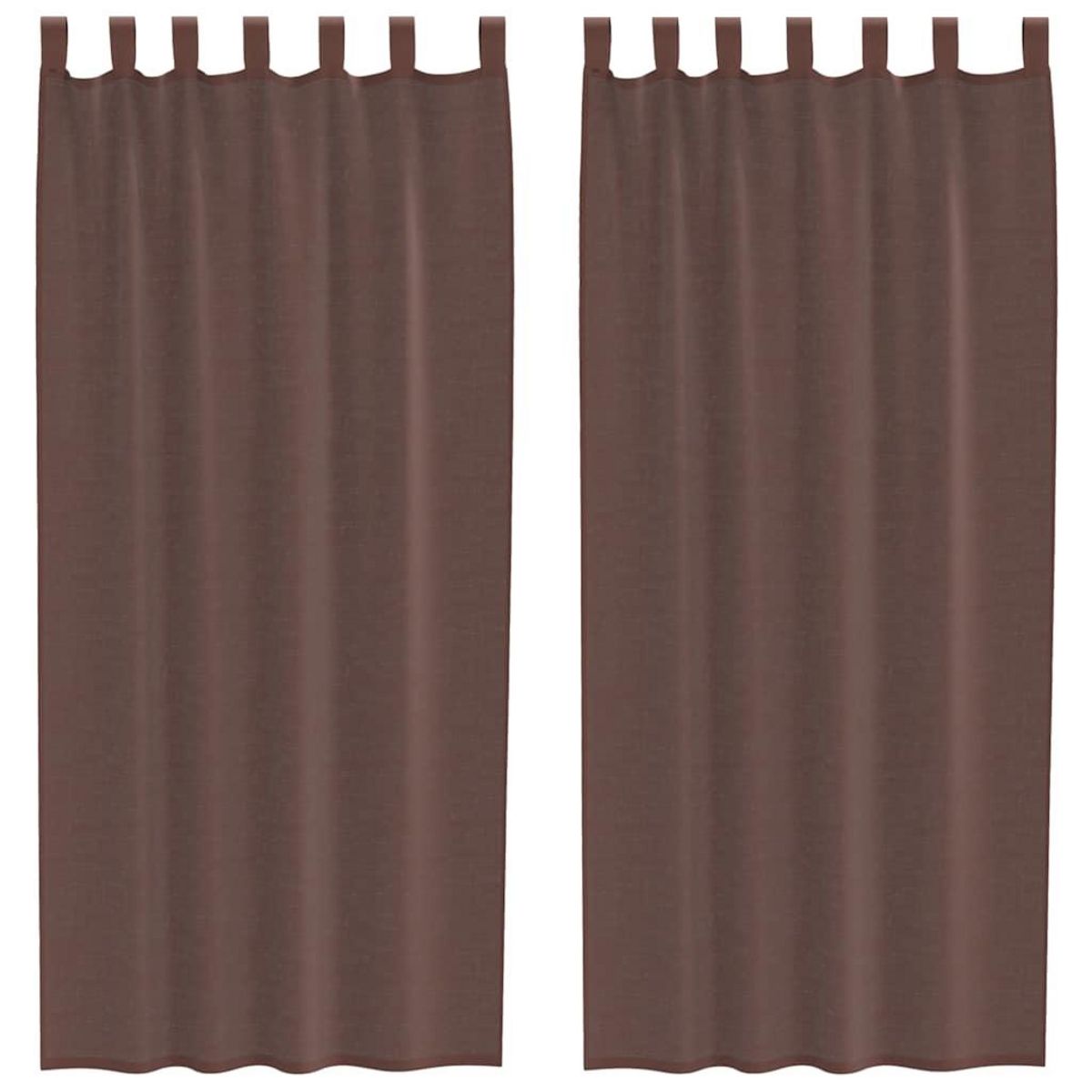 VIDAXL Rideaux en voile avec passe-tringles 2 pcs marron
