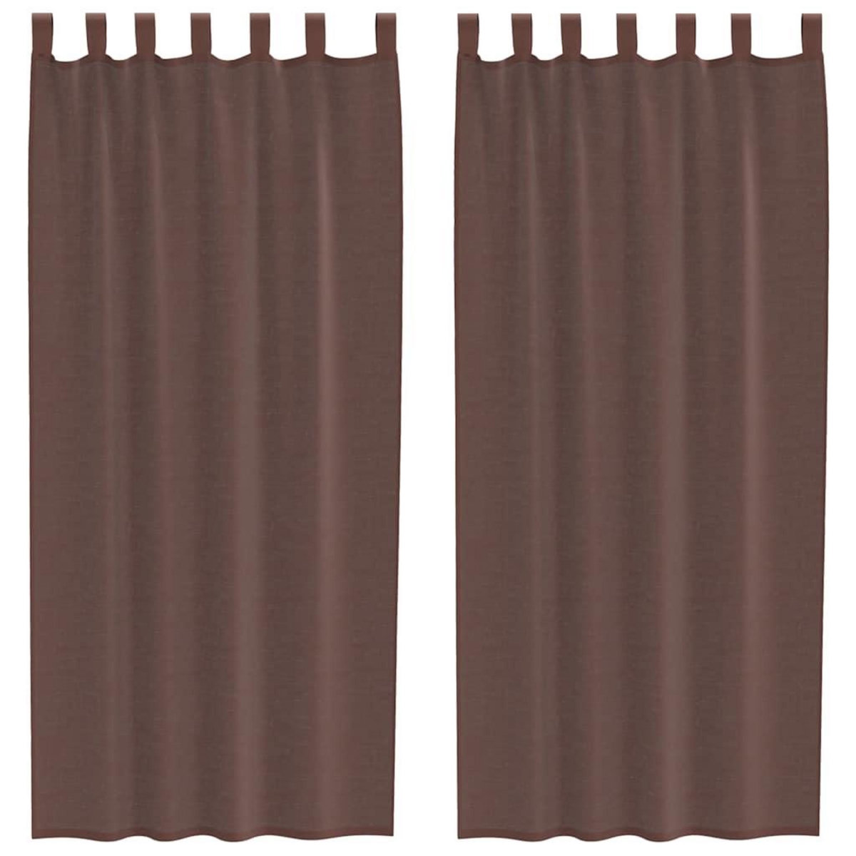 VIDAXL Rideaux en voile avec passe-tringles 2 pcs marron