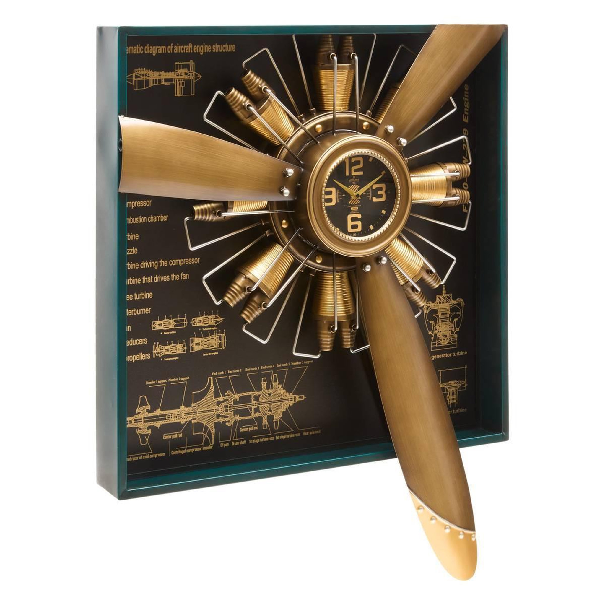 ATMOSPHERA Horloge Murale Design  Rudy  94cm Doré