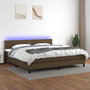 Voir la diapositive 1 : VIDAXL Sommier a lattes de lit matelas et LED Marron fonce 200x200 cm