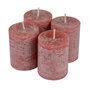 Voir la diapositive 1 : Paris Prix Lot de 4 Bougies Pilier  Rustique  5cm Rose