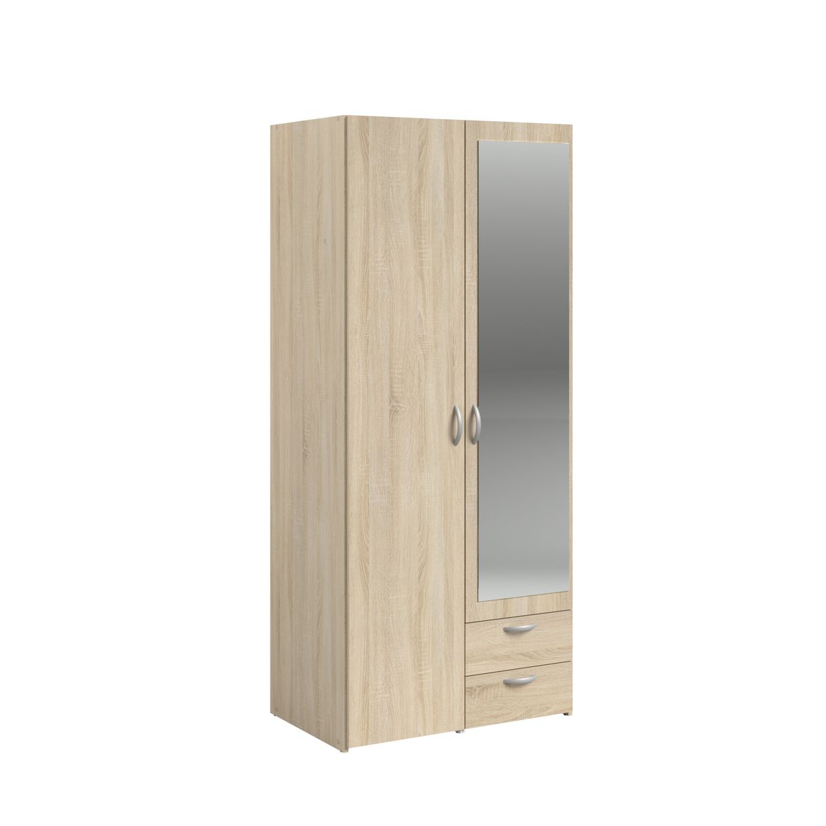 Armoire 2 portes L81cm 1 miroir DAISY