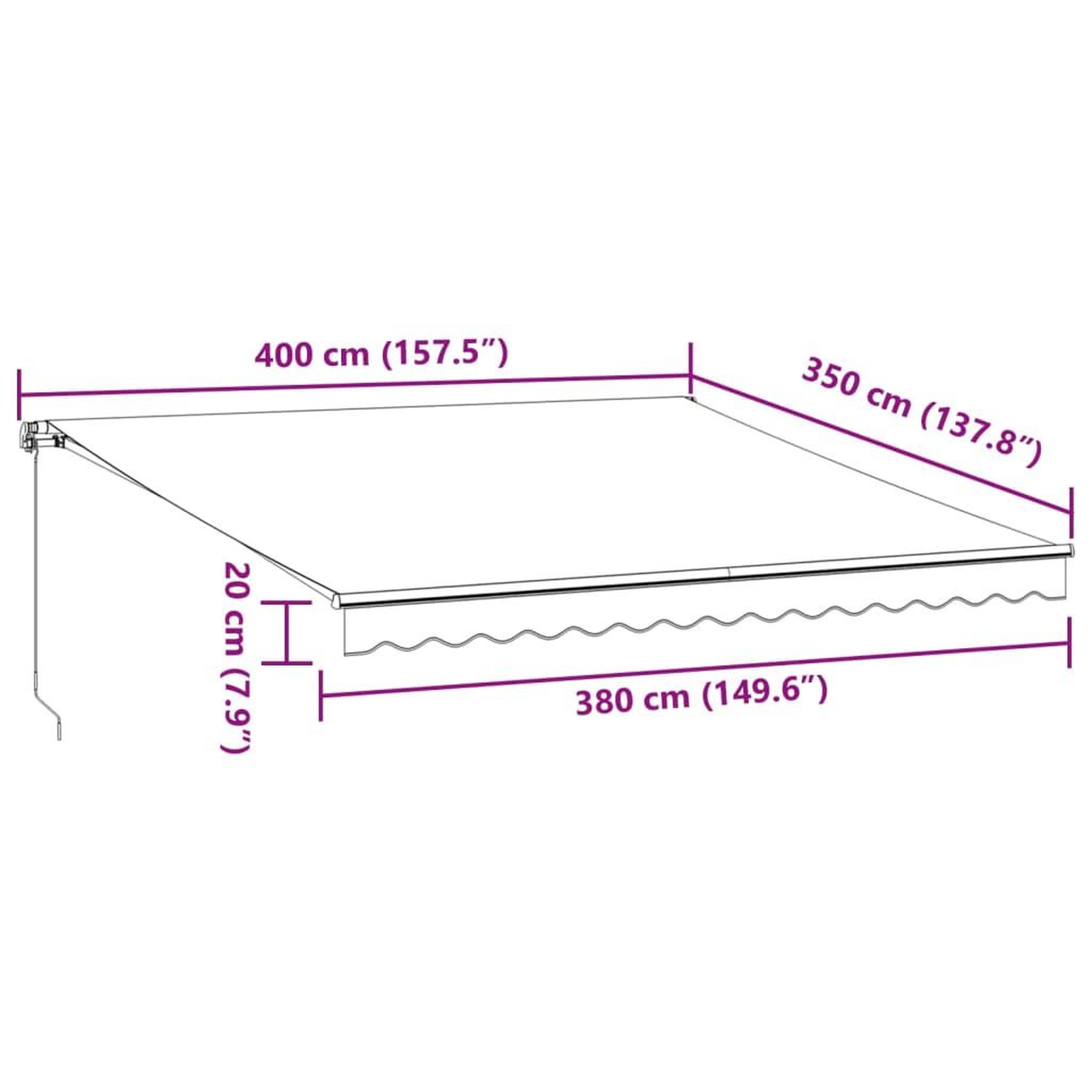 Voir la diapositive 6 : VIDAXL Auvent manuel retractable anthracite et blanc 400x350 cm