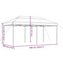 Voir la diapositive 6 : VIDAXL Tente de reception pliable escamotable noir 580x292x315 cm