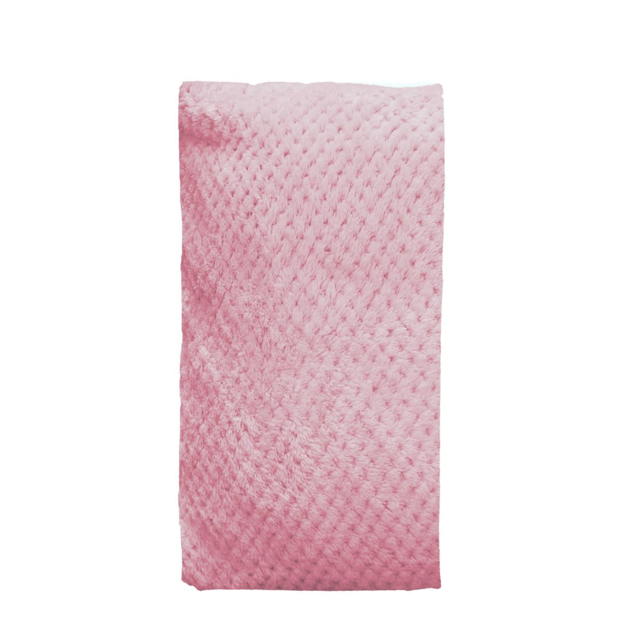 Voir la diapositive 2 : Douceur d'Intérieur Housse de coussin jacquard  didou  40x40cm rose dragée