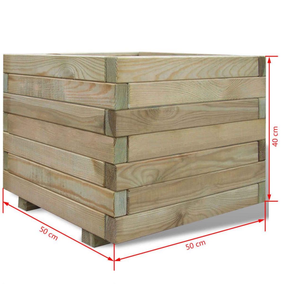 VIDAXL Lit sureleve 50x50x40 cm Bois Carre