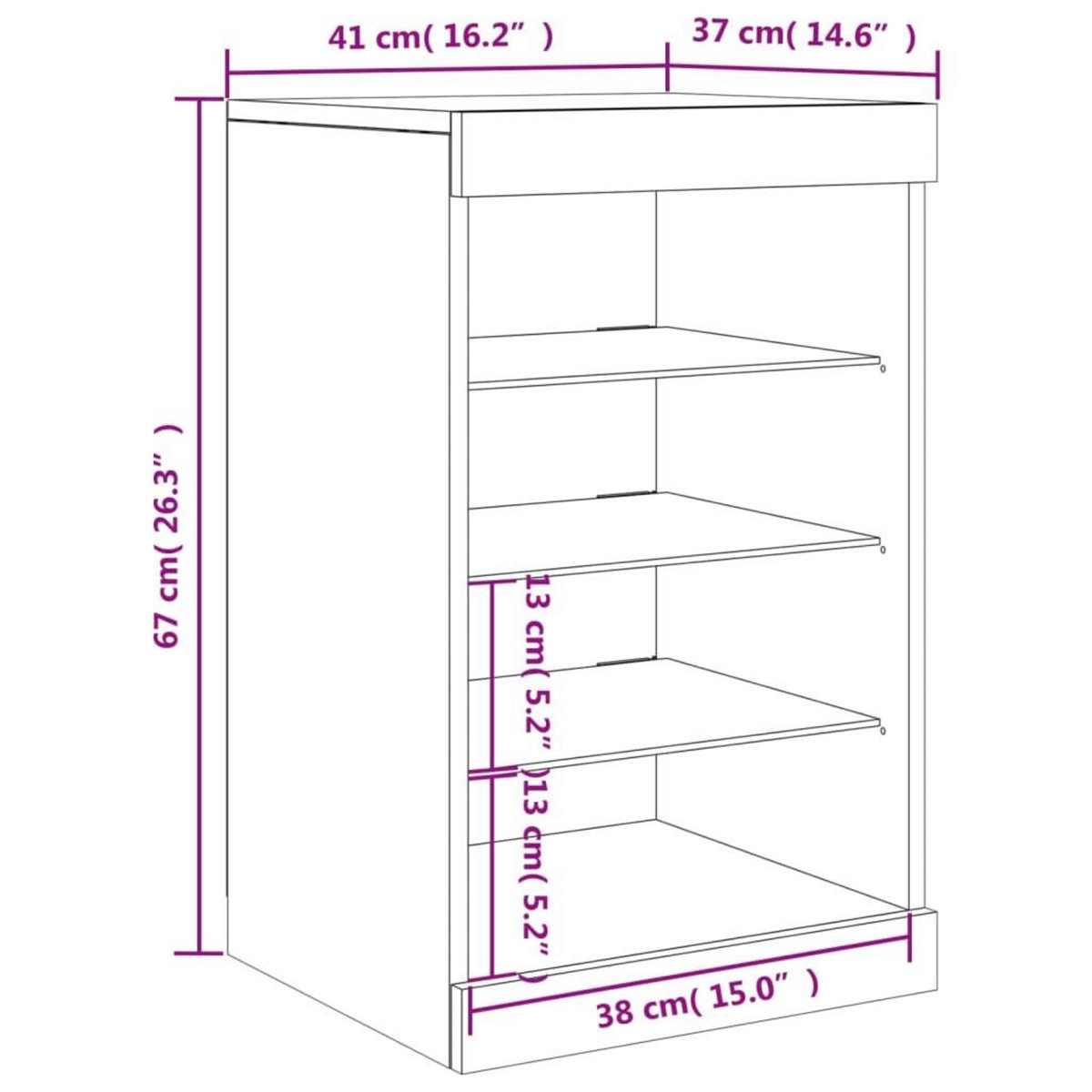 VIDAXL Buffet avec lumieres LED blanc 41x37x67 cm