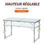 Voir la diapositive 4 : HOMCOM Table de camping reception pliante portable pique-nique buffet en aluminium