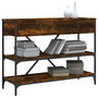 Voir la diapositive 3 : VIDAXL Table console avec tiroirs et etageres chene fume