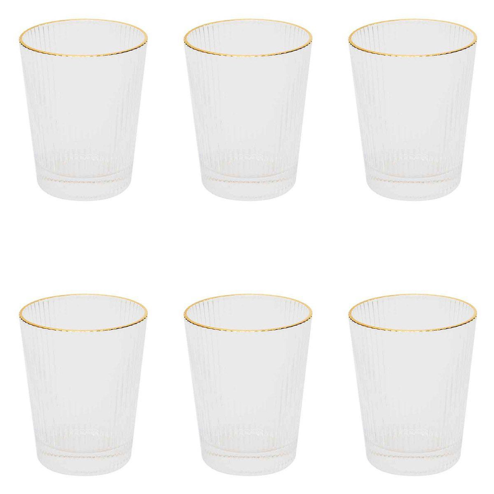The Home Deco Factory Lot de 6 verres design  liseré  35cl transparent