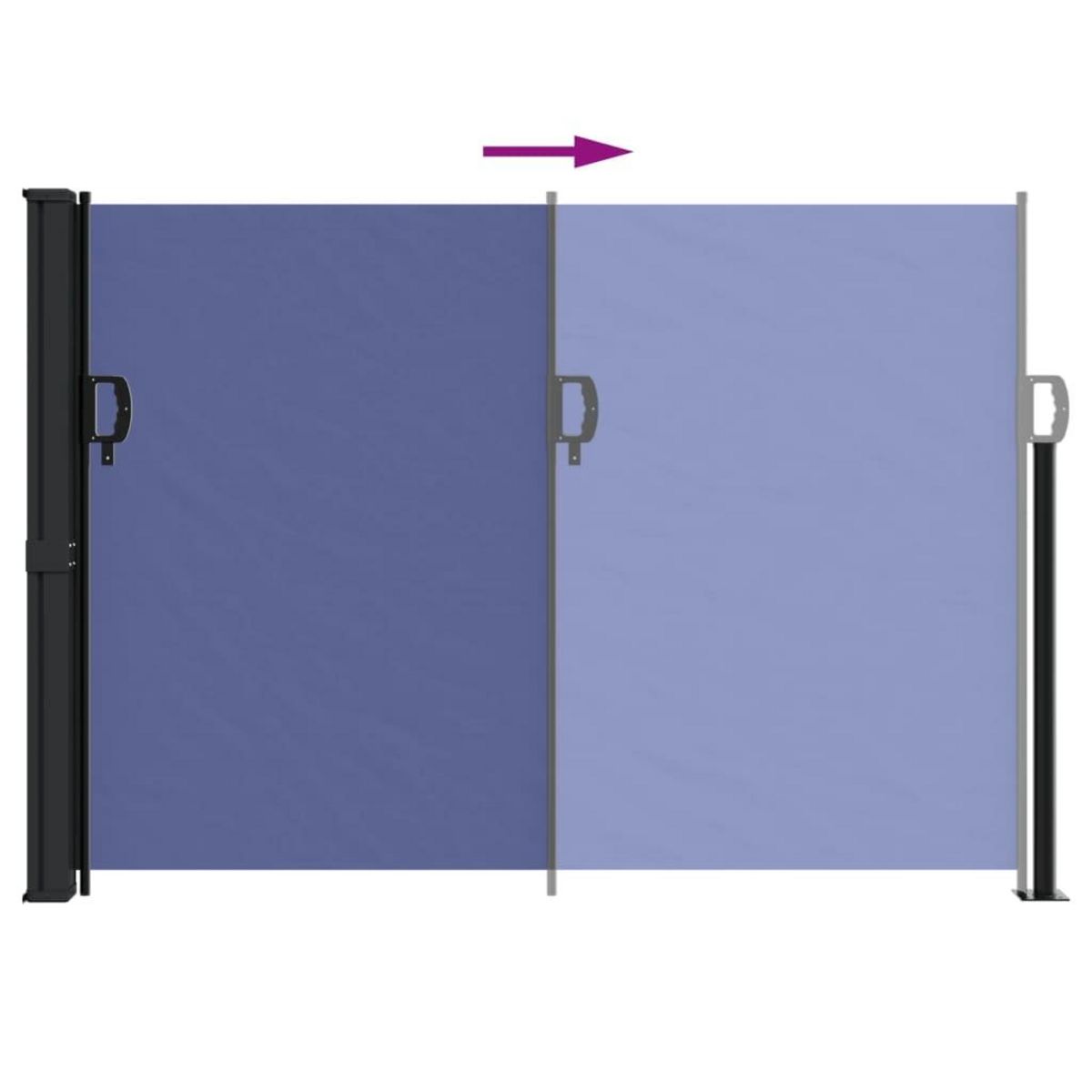 VIDAXL Auvent lateral retractable bleu 140x500 cm