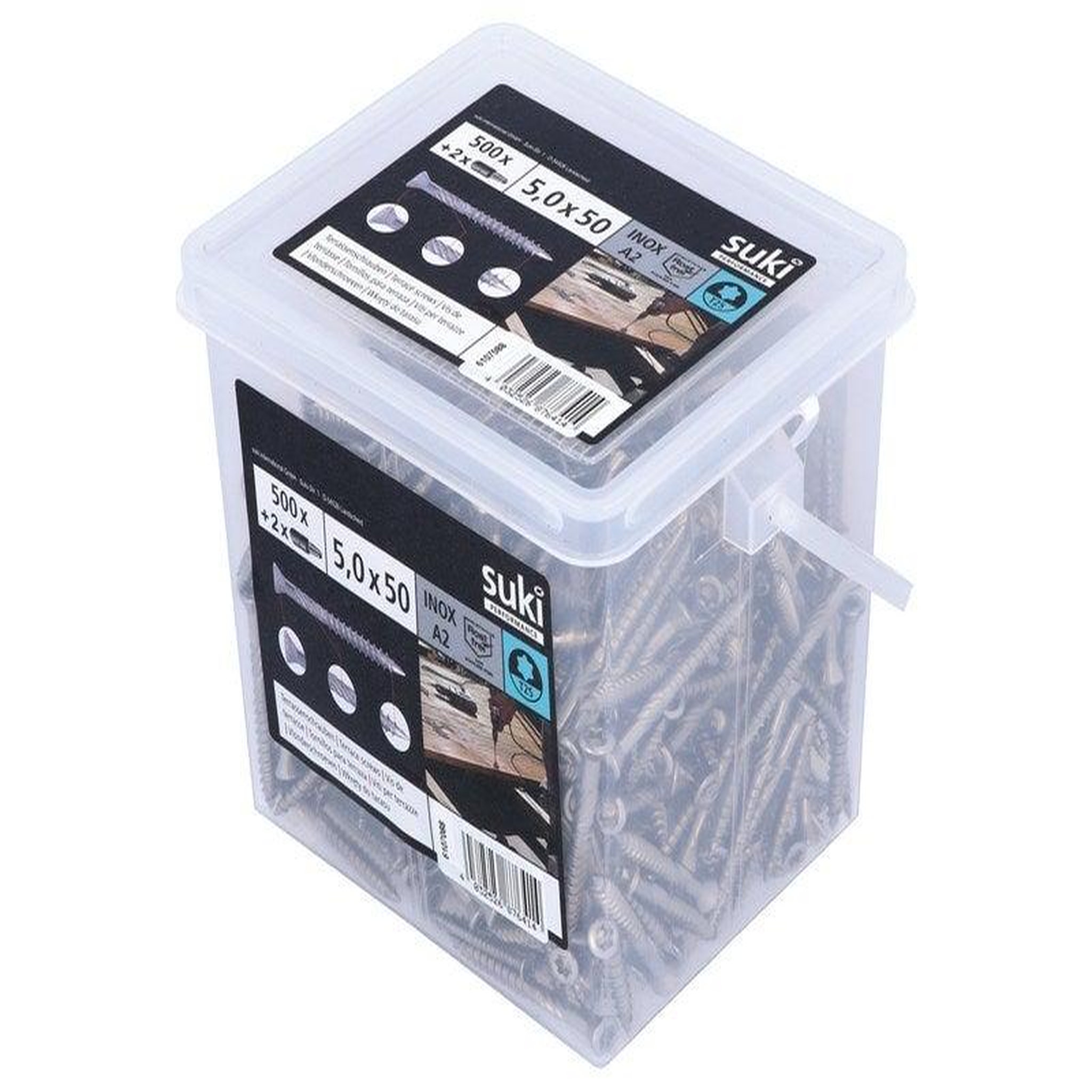 SUKI Lot de 500 vis terrasse inox tête fraisée SUKI, Ø5 x L.50 mm