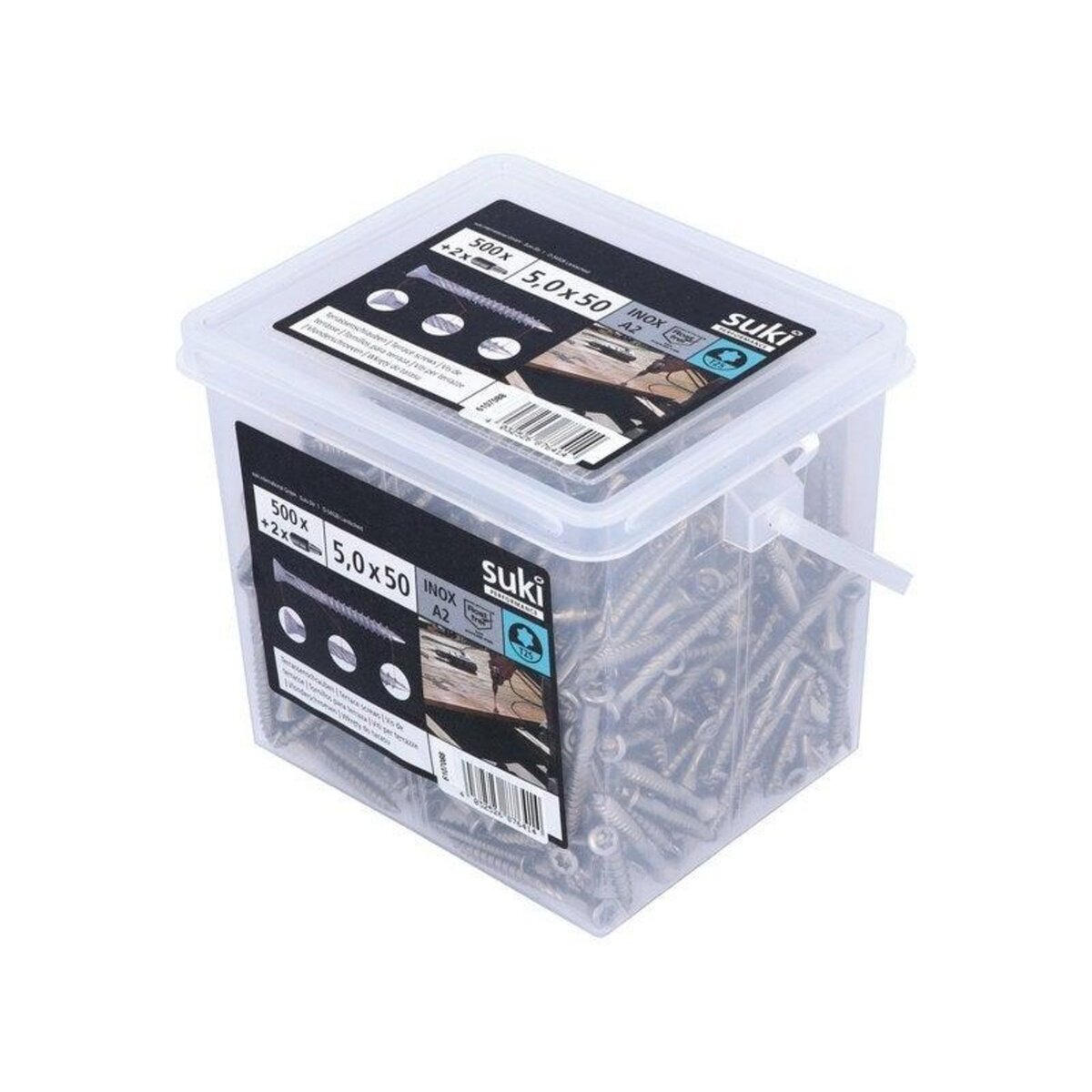 SUKI Lot de 500 vis terrasse inox tête fraisée SUKI, Ø5 x L.50 mm