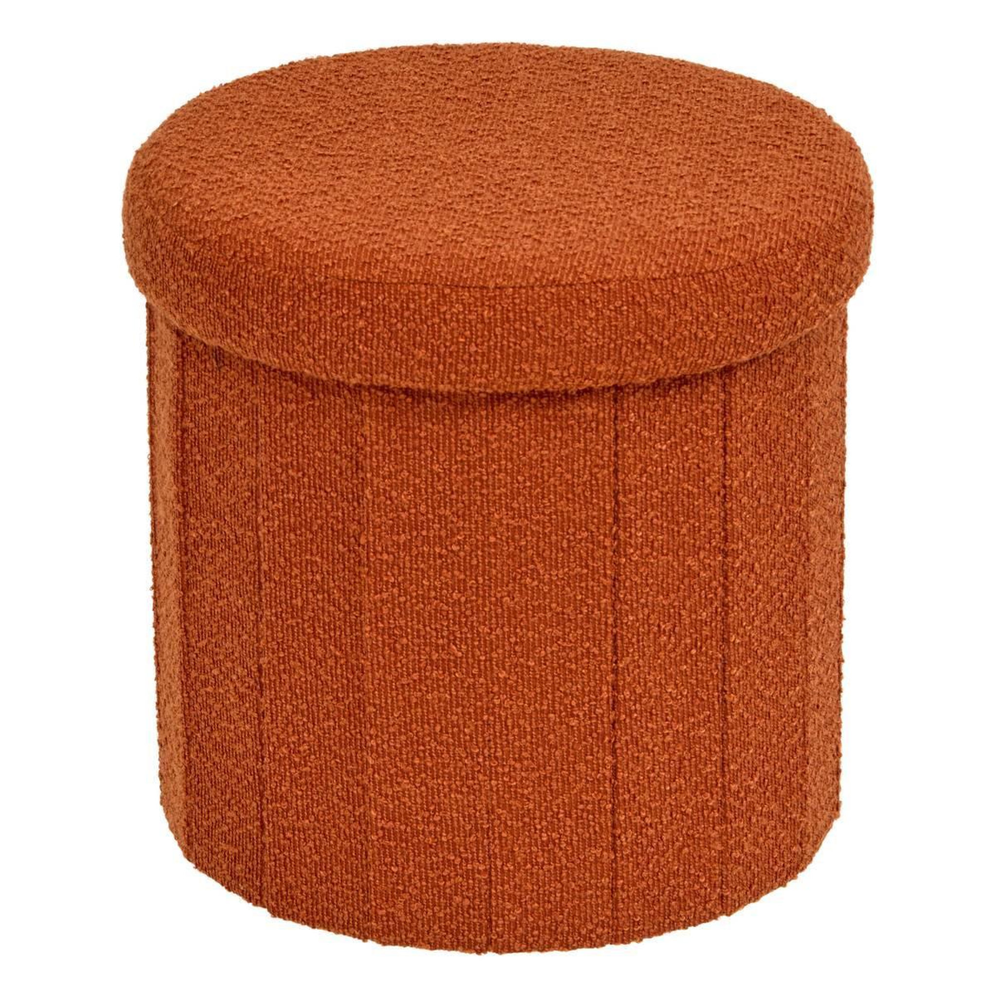 ATMOSPHERA Pouf coffre pliant bouclette  fink  38cm ambre