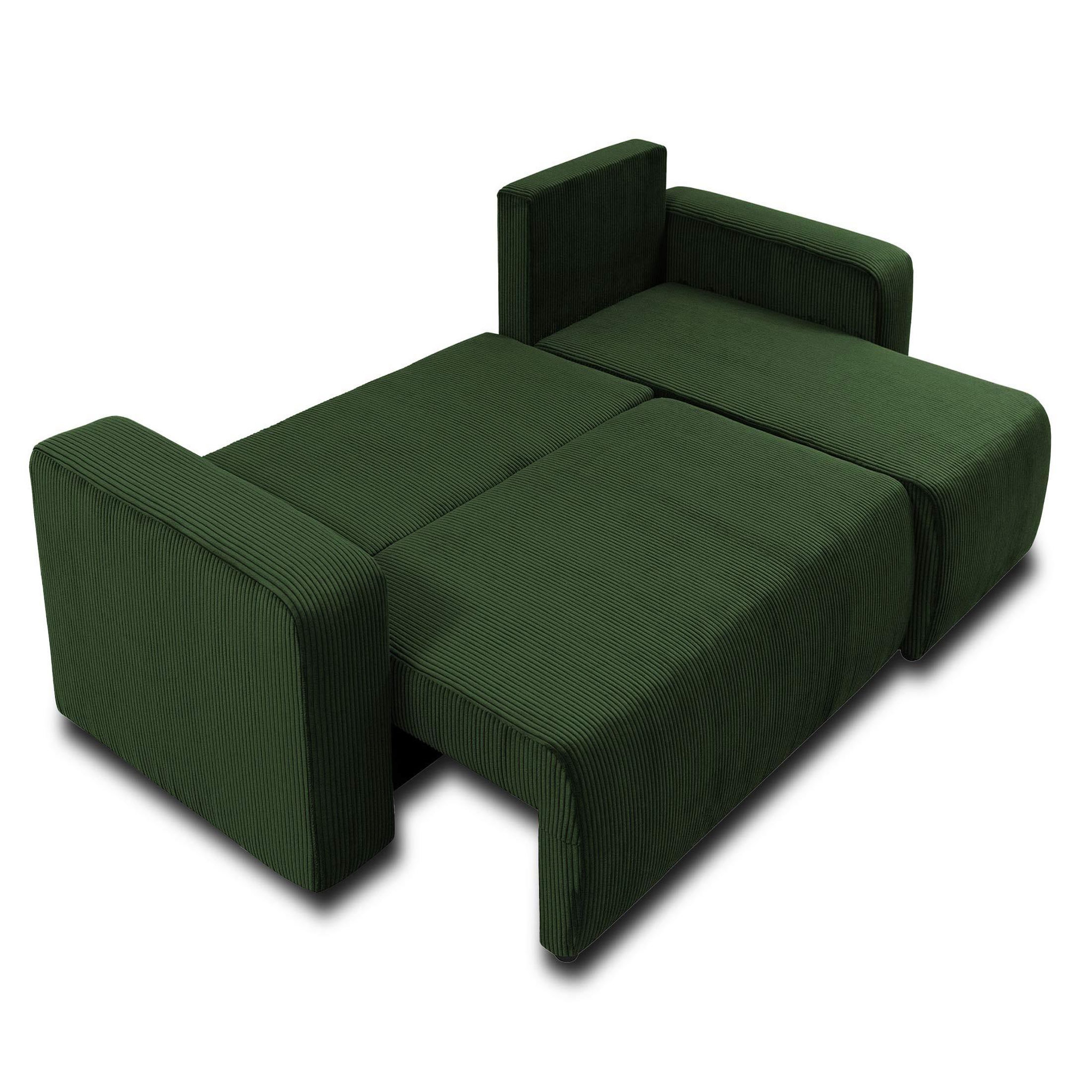 Voir la diapositive 3 : BEST MOBILIER Artemisa - canapé d'angle réversible 4 places - convertible avec coffre - en velours côtelé