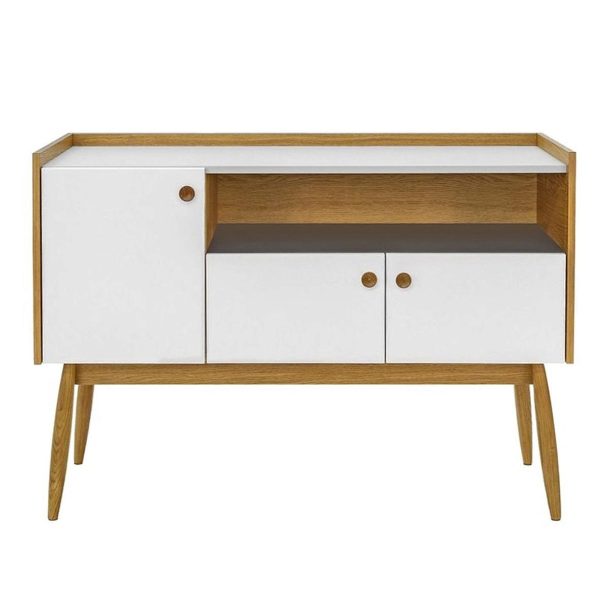 Paris Prix Buffet 3 Portes & 1 Niche  Farsta  115cm Chêne & Blanc