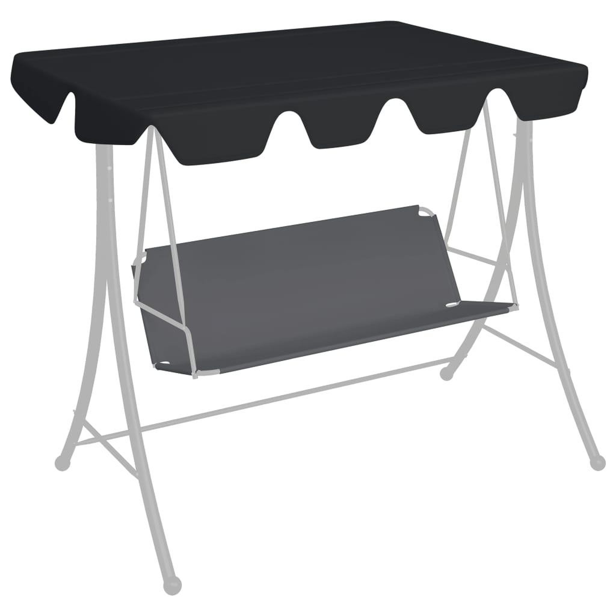 Voir la diapositive 1 : VIDAXL Toit de rechange de balançoire noir 150/130x105/70 cm