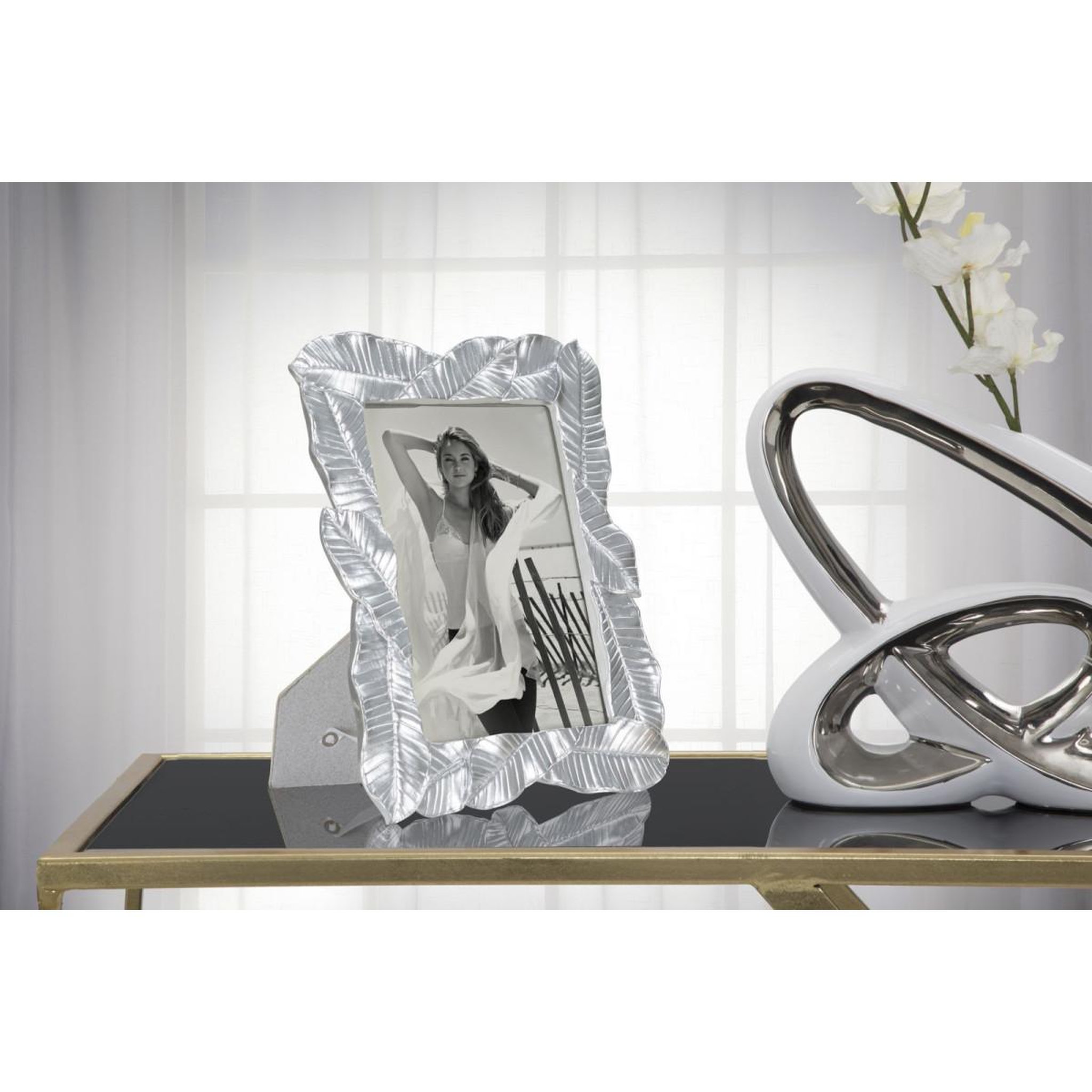 Voir la diapositive 5 : Paris Prix Cadre photo déco feuilles de laurier  lefy  15x20cm argent