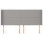 Voir la diapositive 3 : VIDAXL Tete de lit avec oreilles Gris clair 163x16x118/128 cm Tissu