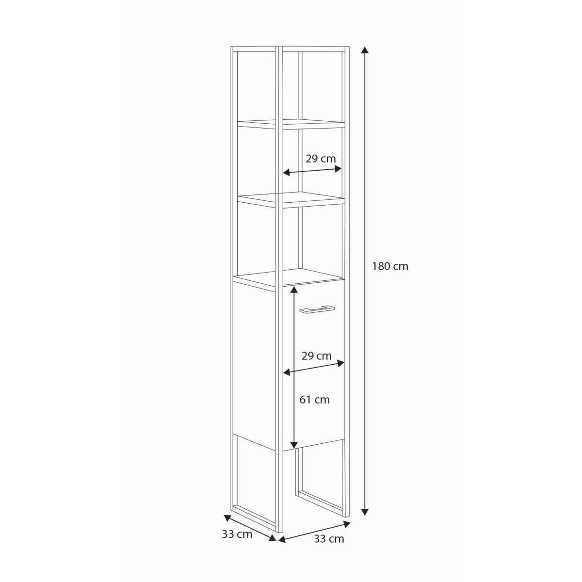 KOBI Armoire haute AURA en métal et bois - Élégance moderne pour votre salle de bain