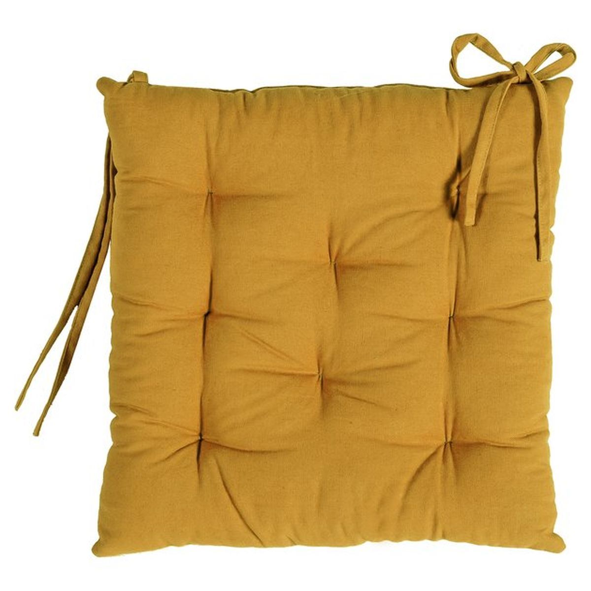 DECO AND CO Galette de chaise carrée unie en coton 