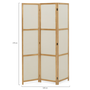 Voir la diapositive 4 : ID MARKET Paravent intérieur bois et tissu beige