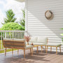 Voir la diapositive 2 : OUTSUNNY Ensemble salon de jardin 5 places modulables avec table basse et coussins résine tressée filaire beige