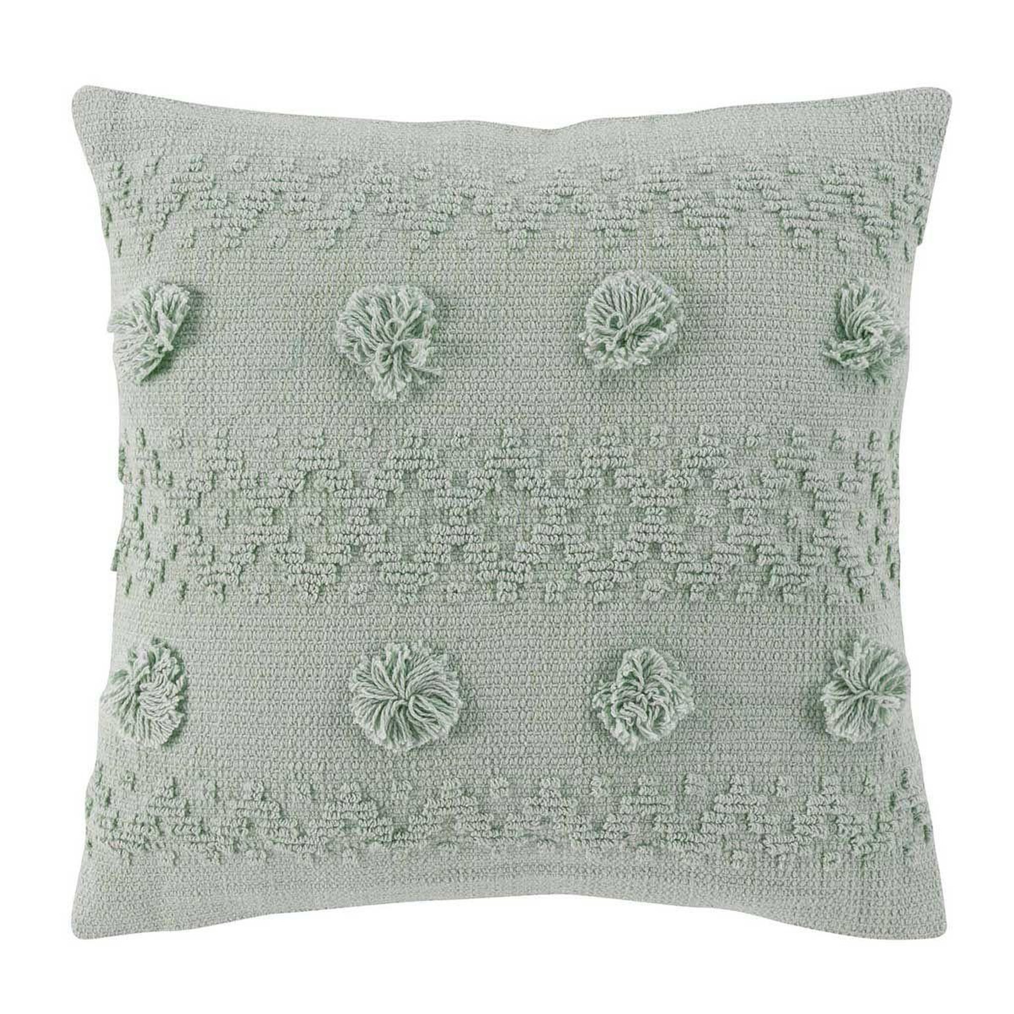 Douceur d'Intérieur Coussin déco à pompons  alenia  40x40cm menthe