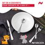 Voir la diapositive 2 : NIROSTA Set de 4 couverts pour enfants Nirosta Safari