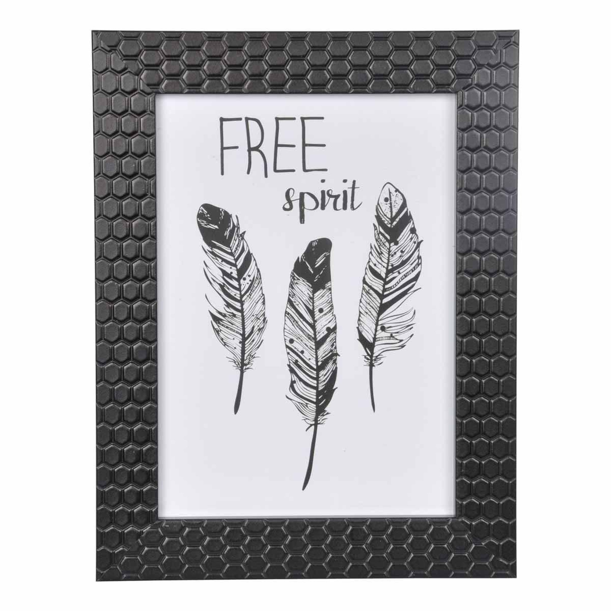 Voir la diapositive 2 : HOMEA Cadre photo déco  nid d'abeilles  24x30cm noir