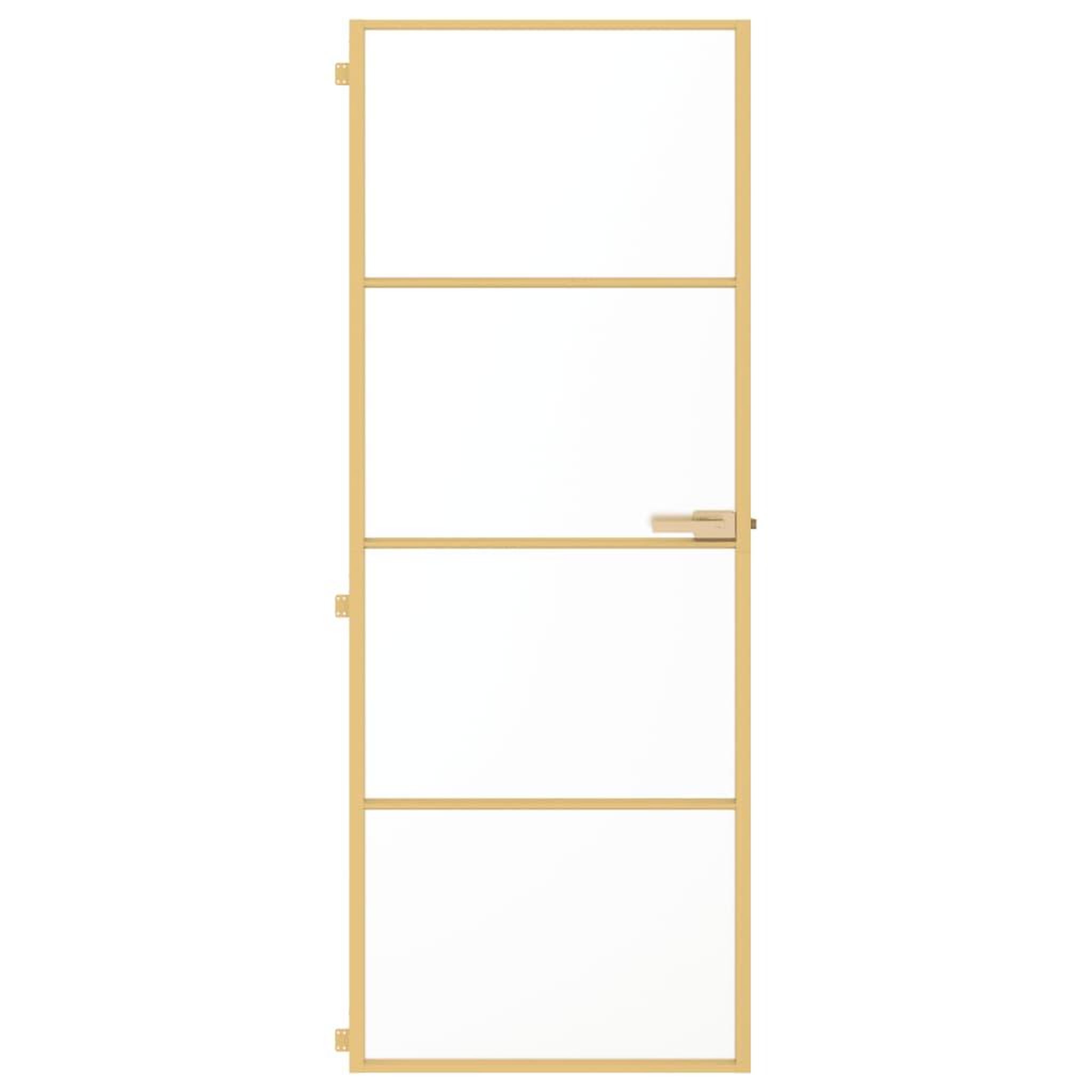 Voir la diapositive 3 : VIDAXL Porte interieure mince dore 76x201,5 cm verre trempe aluminium