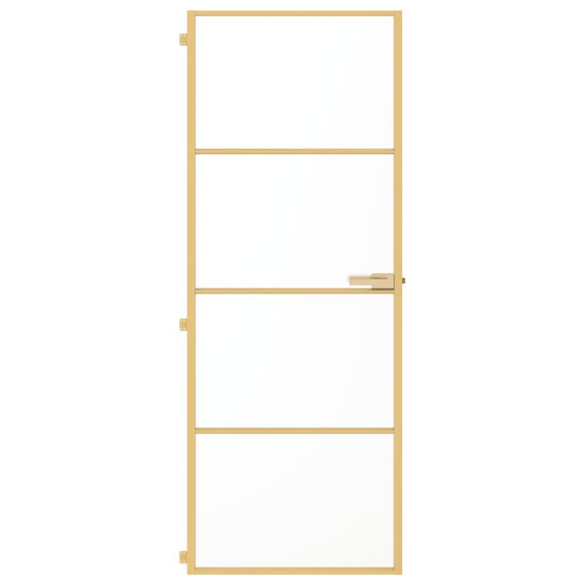 VIDAXL Porte interieure mince dore 76x201,5 cm verre trempe aluminium