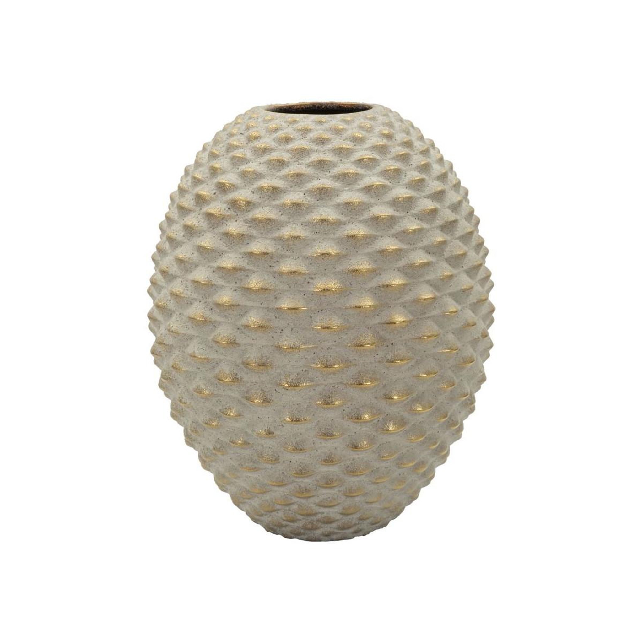 Paris Prix Vase design en céramique  pepipas  36cm gris & or