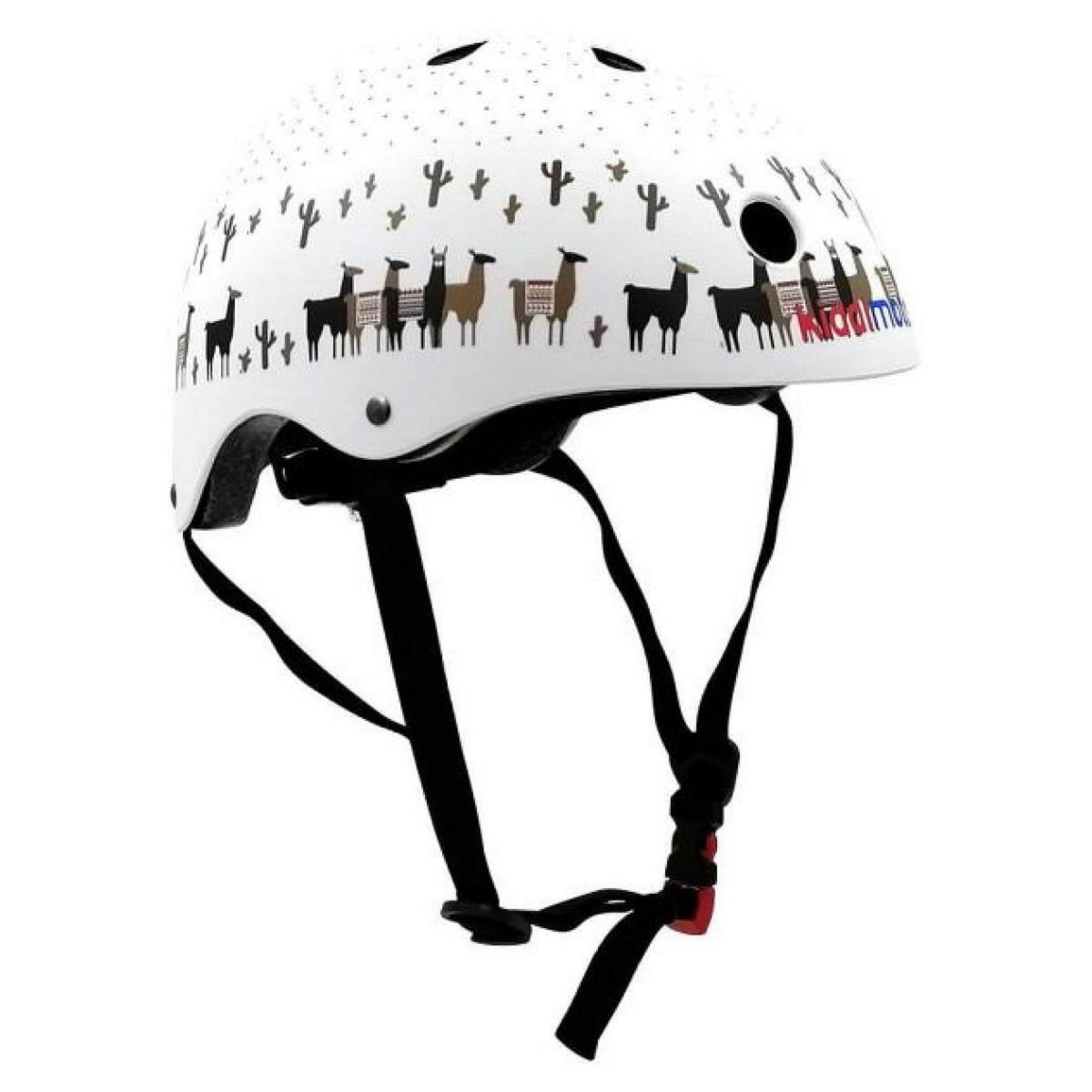 Kiddimoto Casque de vélo - blanc motifs Lama