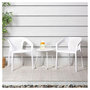 Voir la diapositive 2 : HomeStyle4U Salon de jardin Table et 2 chaises en blanc