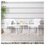 Voir la diapositive 2 : HomeStyle4U Salon de jardin Table et 2 chaises en blanc