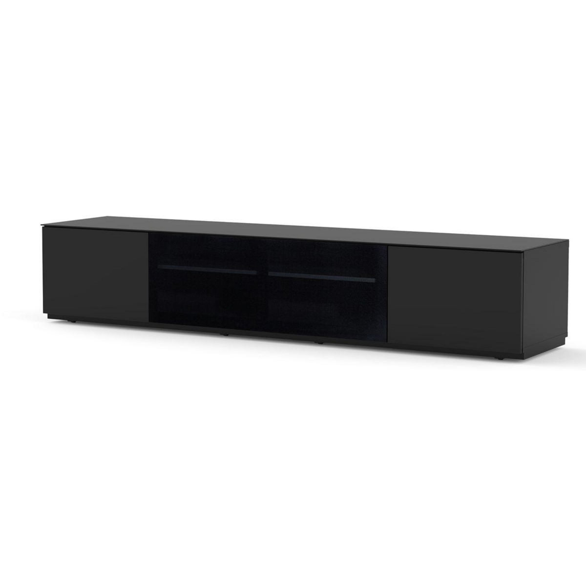 SONOROUS Meuble TV Studio STA 200 Noir Porte Textile