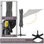 Voir la diapositive 6 : OUTSUNNY Parasol déporté carré inclinable manivelle avec pied en acier dim. 2,45L x 2,45l x 2,45H m métal alu. polyester haute densité gris