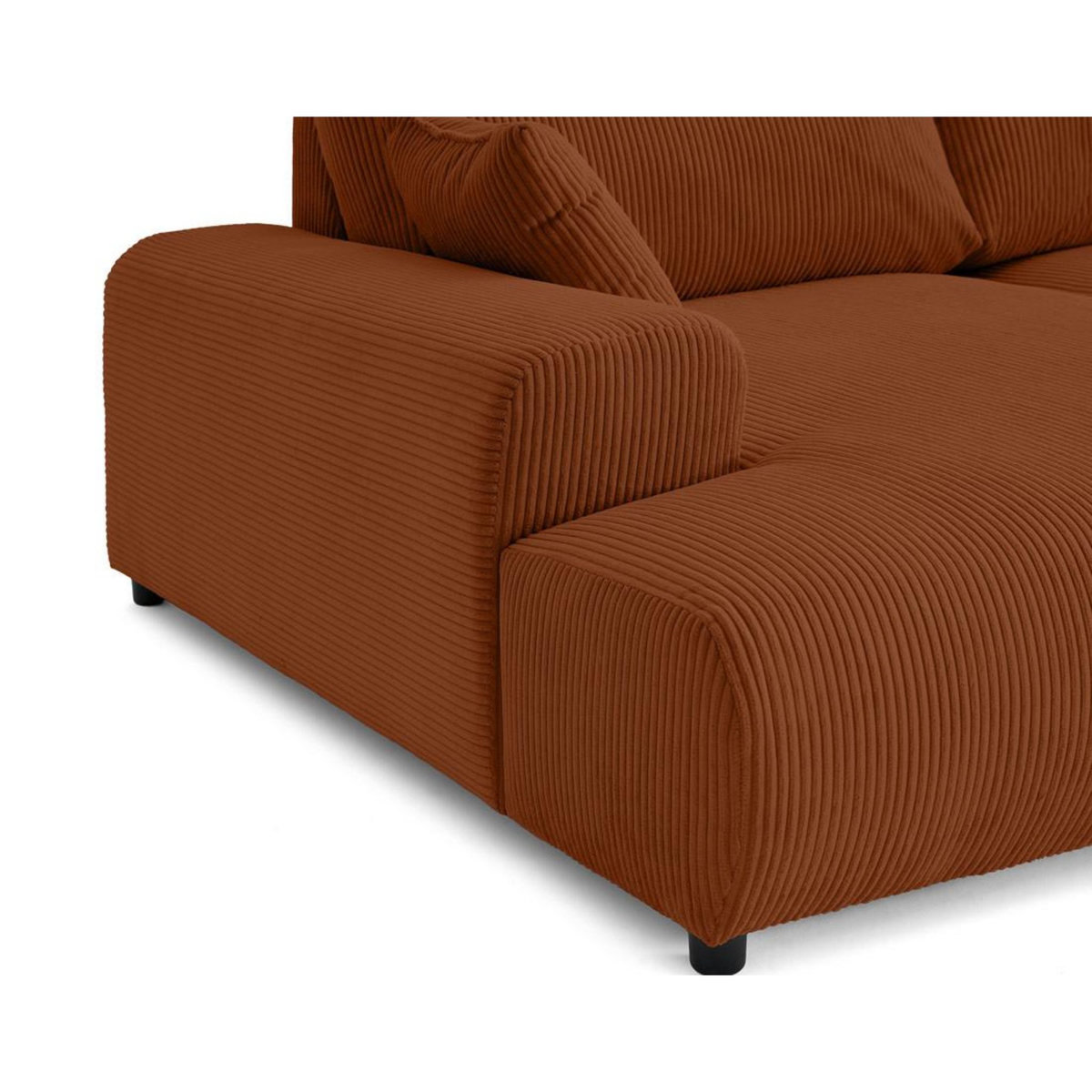 LISA DESIGN Garance - canapé droit 4 places double méridienne - assise profonde - en velours côtelé