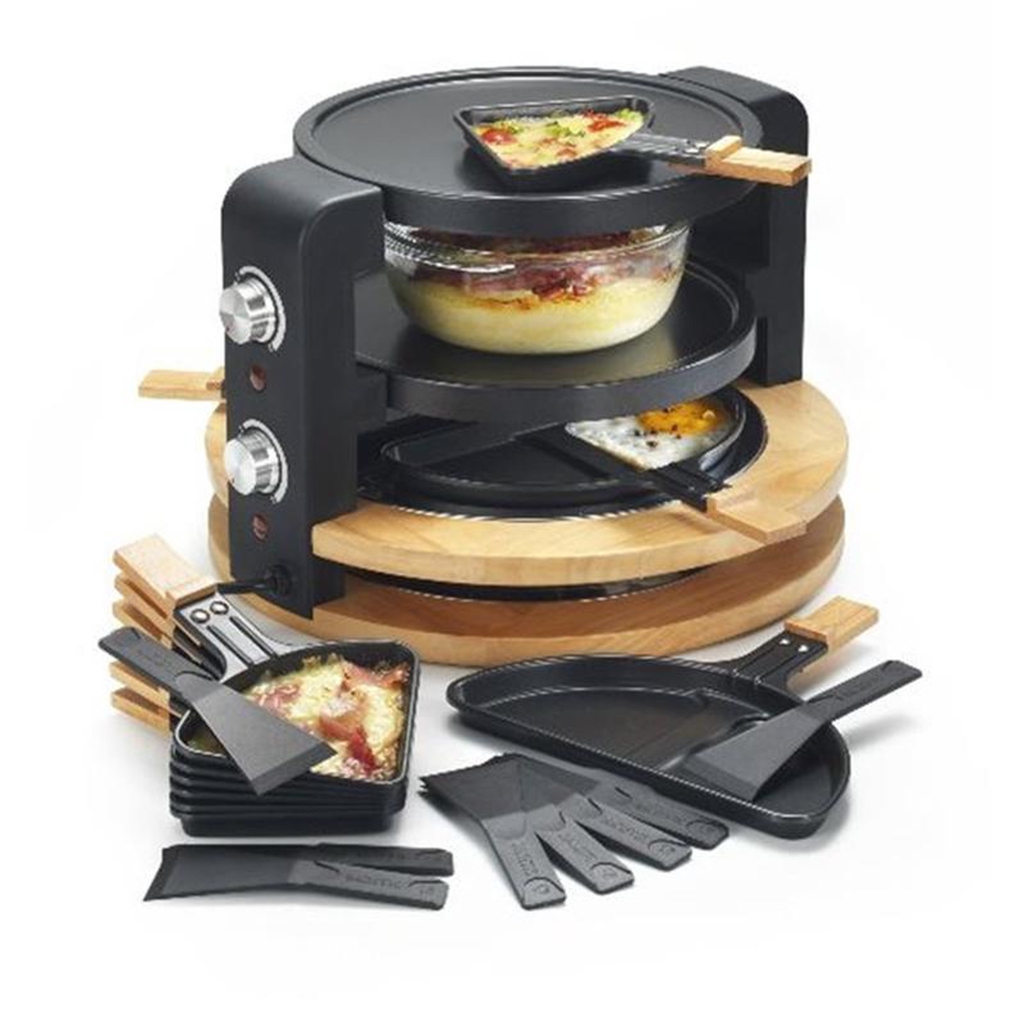 Voir la diapositive 3 : Kitchen chef Appareil à raclette 8/10 personnes 1500w + gril + crêpière - KCWOOD.8.SUPER
