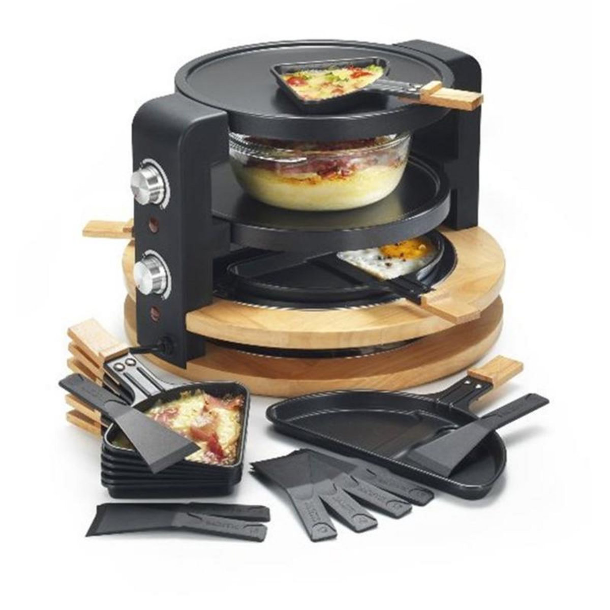 Kitchen chef Appareil à raclette 8/10 personnes 1500w + gril + crêpière - kcwood.8.super