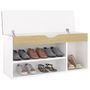 Voir la diapositive 3 : VIDAXL Banc a chaussures et coussin blanc chene sonoma bois ingenierie