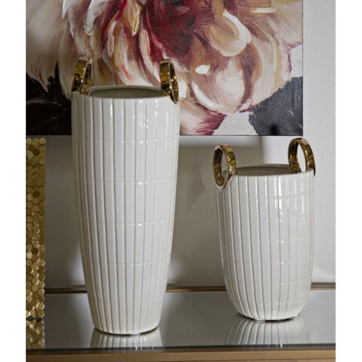 Paris Prix Vase Design en Céramique  Shopping  45cm Blanc